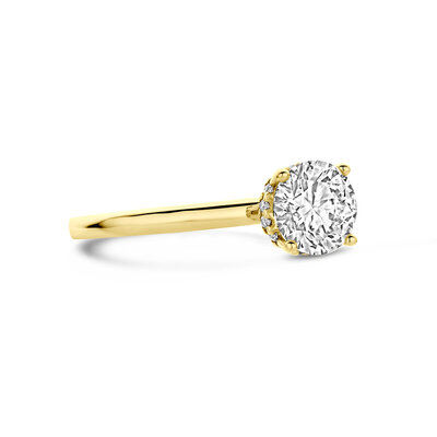 ring lab grown diamant rond 1.07ct f vs