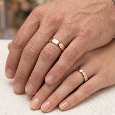 Rose gouden trouwringen 3,5 mm