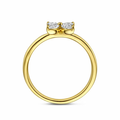 ring bloem lab grown diamant 0.40ct f vs