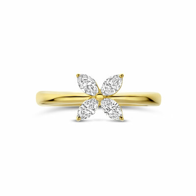 ring bloem lab grown diamant 0.40ct f vs