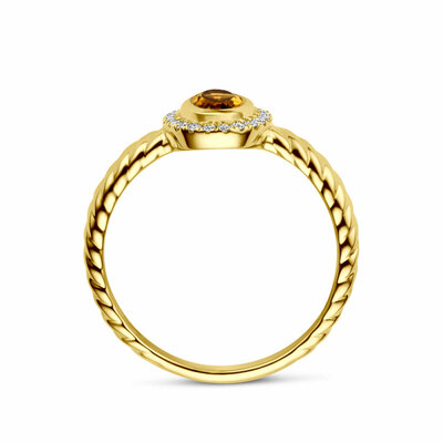 ring citrien en lab grown diamant 0.10ct f vs