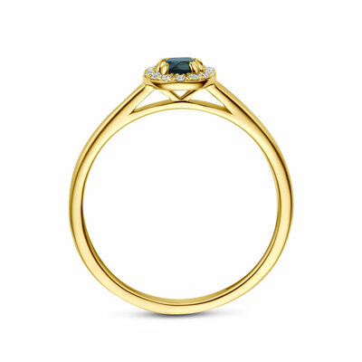 ring london blue topaas en lab grown diamant 0.08ct f vs