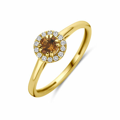 ring citrien en lab grown diamant 0.08ct f vs