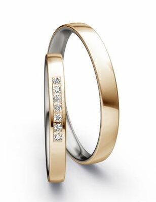 Trouwringen Palladium 500/ Champagnegoud