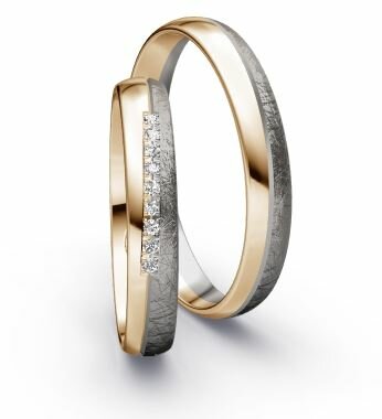 Trouwringen Palladium 500/ Champagnegoud