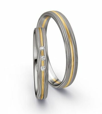 Trouwringen Palladium 500/ Geelgoud