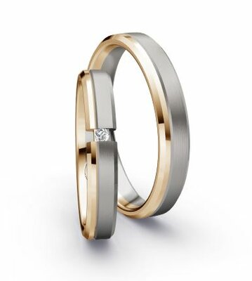 Trouwringen Palladium 500/ Champagnegoud