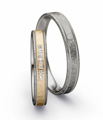 Trouwringen Palladium 500/ Champagnegoud