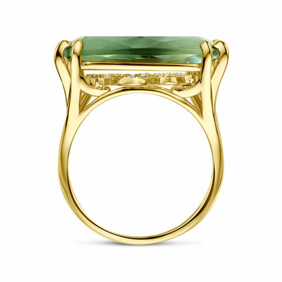 ring groen amethist en diamant 0.79ct h si