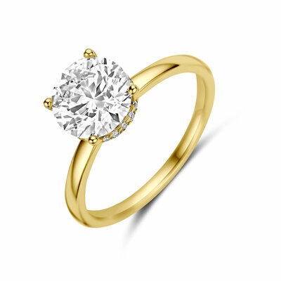 ring lab grown diamant rond 2.09ct f vs