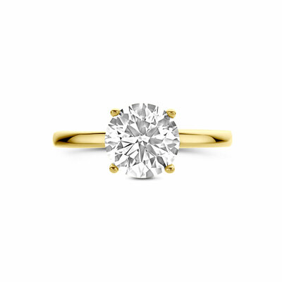 ring lab grown diamant rond 2.09ct f vs