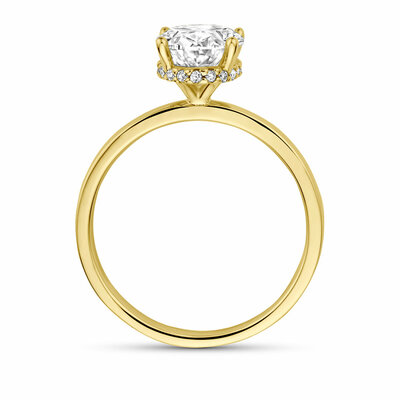 ring lab grown diamant ovaal 2.09ct f vs