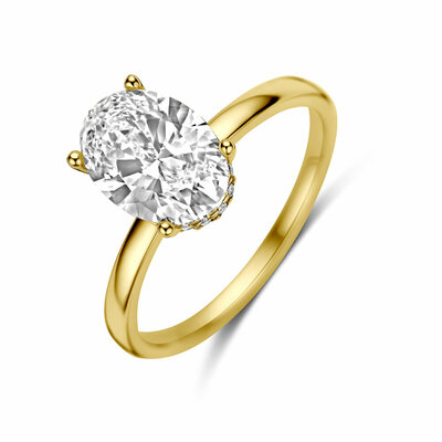 ring lab grown diamant ovaal 2.09ct f vs