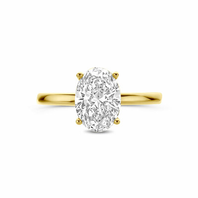 ring lab grown diamant ovaal 2.09ct f vs