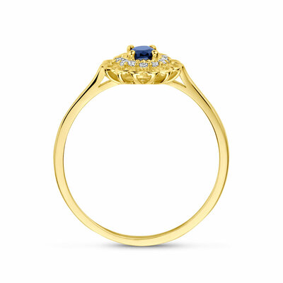 ring blauw en wit zirkonia