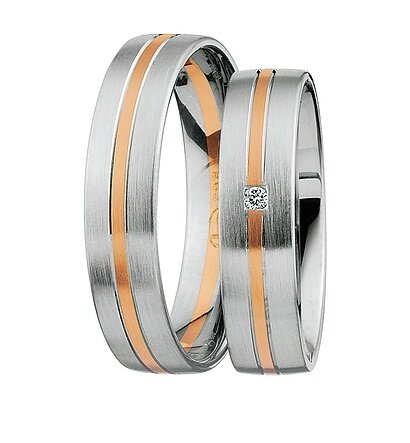 Bicolor Ringen Rose en Witgoud