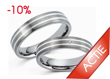 ACTIE 20013 Trouwring Titanium Zilver