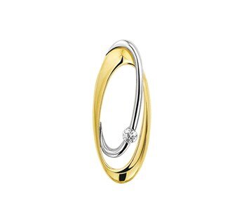 Hanger geelgoud & witgoud zirkonia
