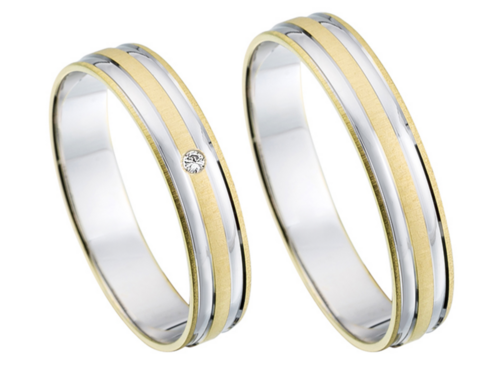 14 k Gouden Trouwringen + Gratis Briljant