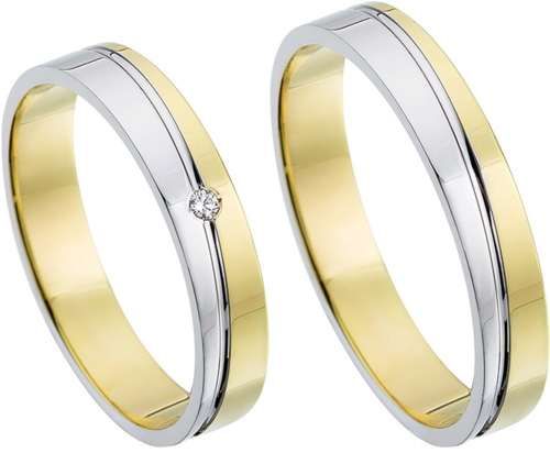 14 k Gouden Trouwringen + Gratis Briljant