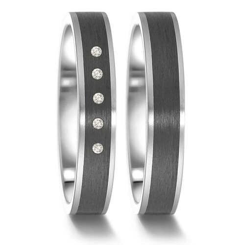 Trouwringen Edelstaal met carbon