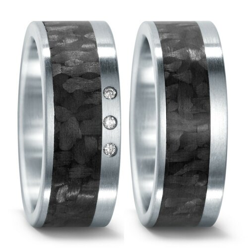 Trouwringen Edelstaal met carbon