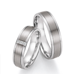 Trouwringen  Palladium 500/witgoud585