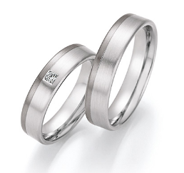 Trouwringen  Palladium 500/witgoud585