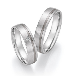 Trouwringen  Palladium 500/witgoud585