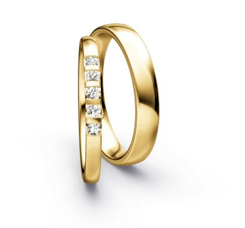 Memoire ringen geelgoud 5 briljanten