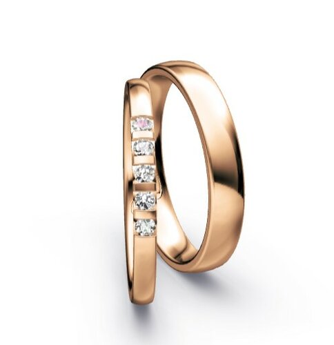 Memoire ringen rosegoud 5 briljanten