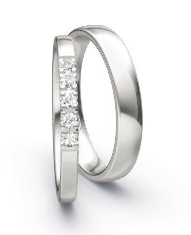 Memoire ringen witgoud 5 briljanten