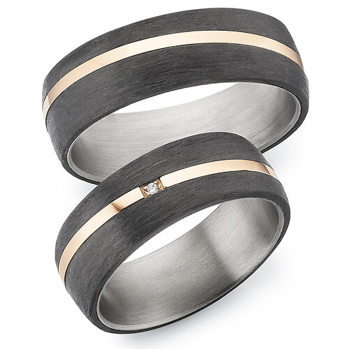 Titanium/Carbon Trouwringen