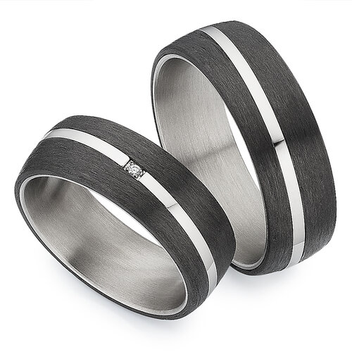 Titanium/Carbon Trouwringen