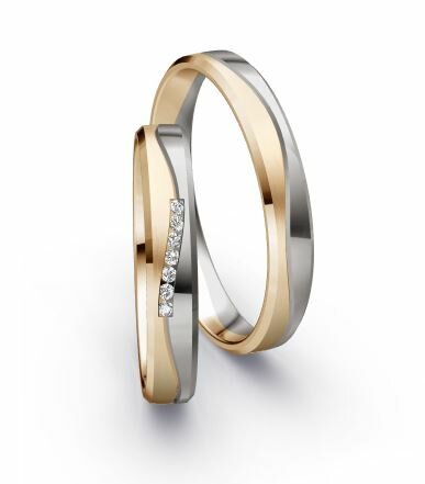 Trouwringen Palladium 500/ Champagnegoud